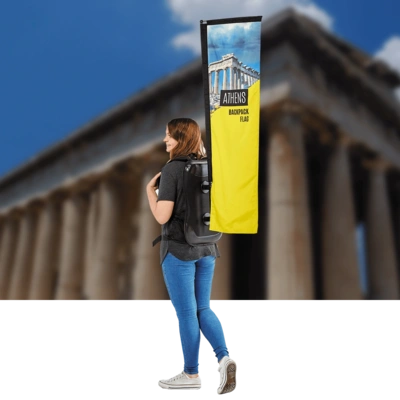 Athens fabric backpack flag