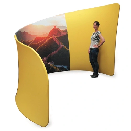 Beijing curved fabric booth with double sided print 