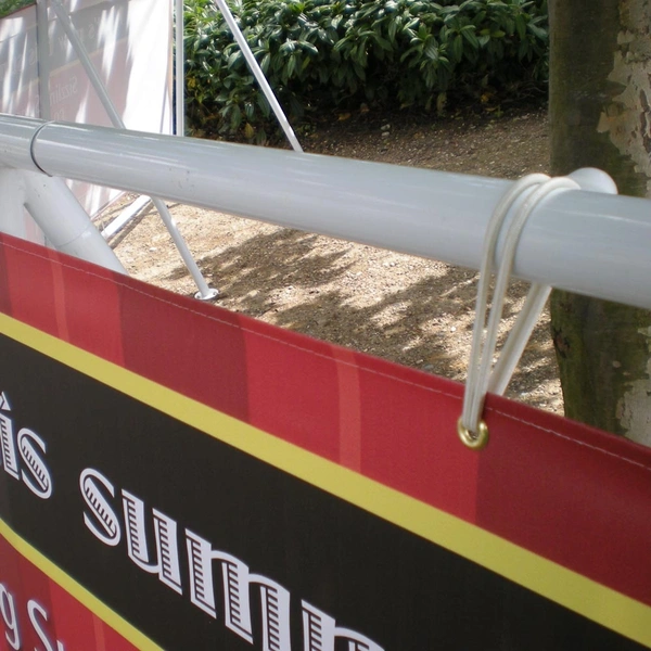 mounted banner on frame