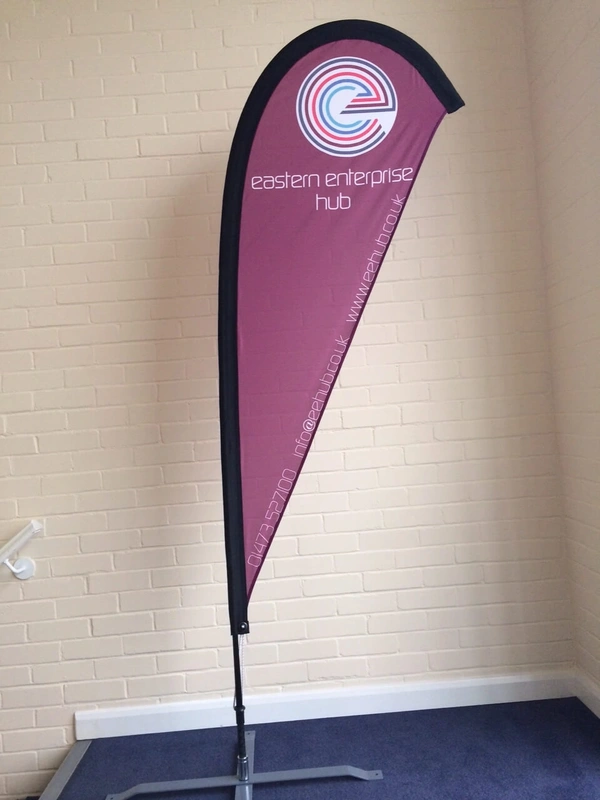 Feather Flag - Designed, printed and assembled, weatherproof Feather Flag for a Business Development Centre in the Suffolk Area