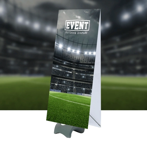 Event Duo outdoor stand and graphic